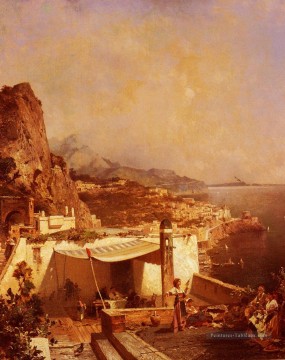 Amalfi Golfe De Salerne paysage Franz Richard Unterberger Peinture à l'huile
